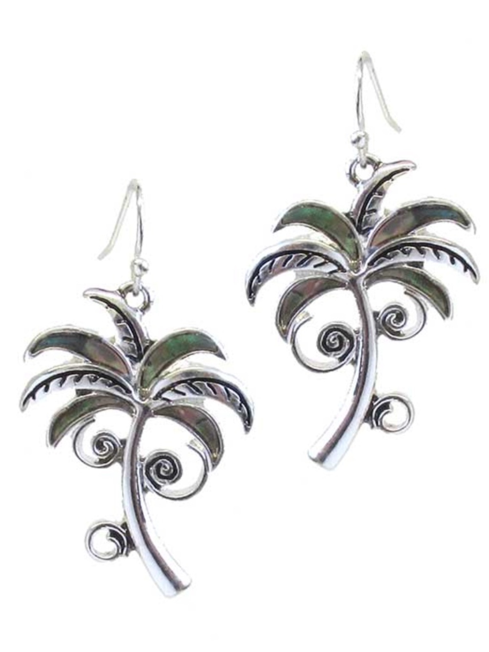 Abalone 1" Palm Tree Earrings